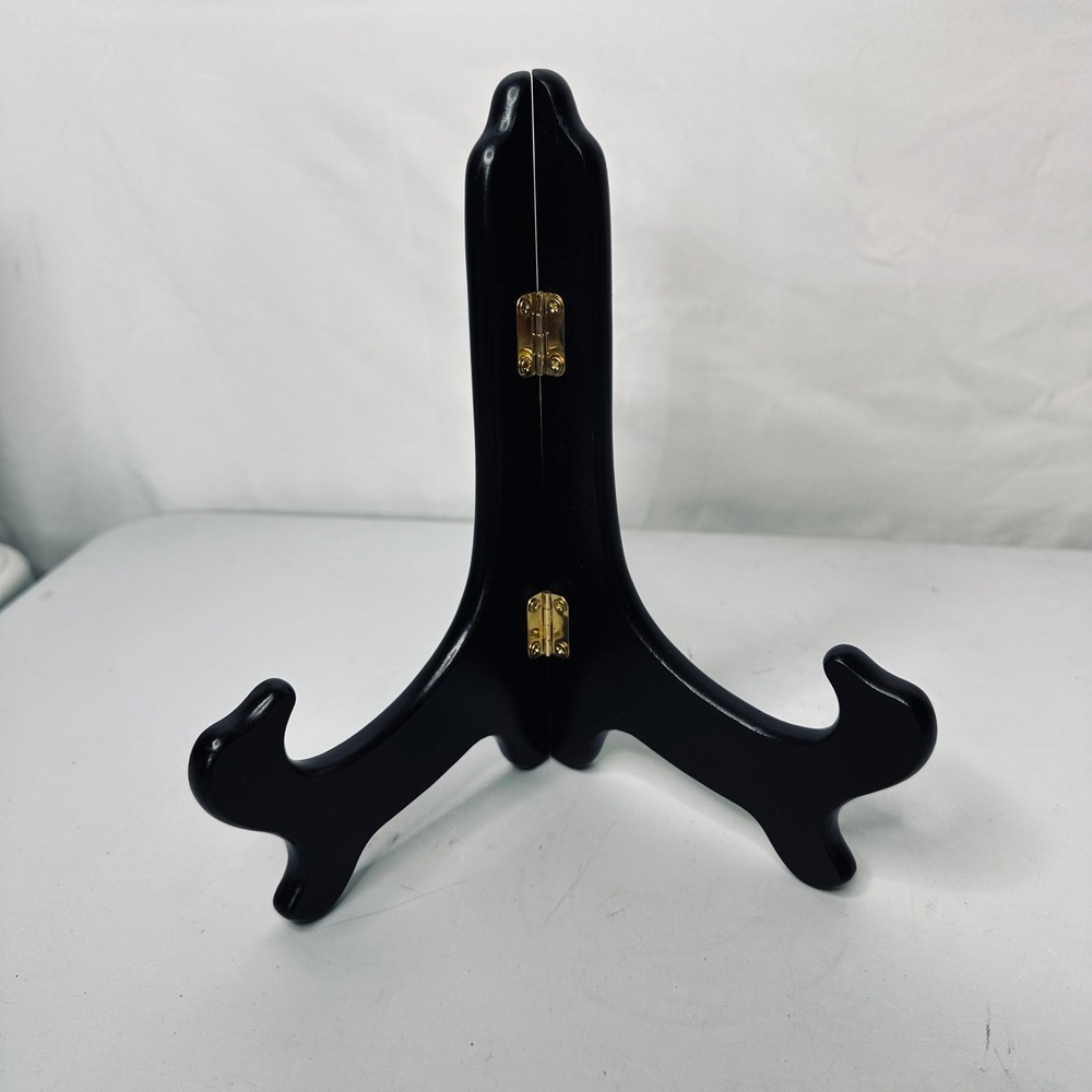 Black Wood Display Easel 8 Inch Folding Plate Stand Picture Frame Holder Decor